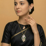 Elegant Peacock-Inspired Pendant & Earrings