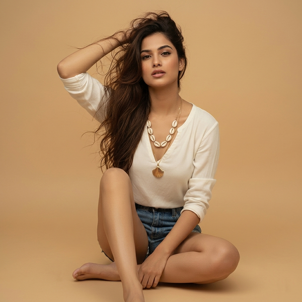 Double Layer Gold Chain Necklace with Shell