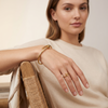 Classic Anti-Tarnish Nail Design Bangle & Matching Finger Ring Set – Gold Finish