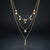 Celestial Pearl Charm 3-Layered Gold-Tone Necklace