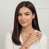 Timeless Clover Charm Jewellery Set – Necklace, Bracelet, Stud Earrings & Finger Ring