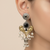Vintage Dual-Tone Black Stone & Pearl Drop Earrings