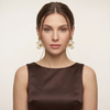 Aurora Geometric Natural Stone Statement Drop Earrings