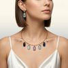 Aurora Multicolor Gemstone Statement Necklace & Earrings Set