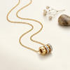 Classic Crystal Barrel Pendant Necklace – Gold-Tone Minimalist Statement Chain for Women