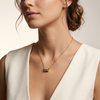 Classic Crystal Barrel Pendant Necklace – Gold-Tone Minimalist Statement Chain for Women