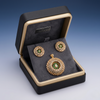 Luxury Dome Floral Pendant & Stud Earring Set – Gold-Tone Crystal Lattice Design with Emerald Green Floral Center