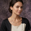 Elegant Gold-Tone Crystal Drop Necklace for Women | Minimal Teardrop Charm Statement Jewellery