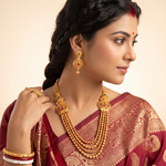 Royal Multilayered Long Rani Haar with Matching Drop Earrings