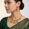 Exquisite Kundan Floral Necklace Set with Matching Drop Earrings