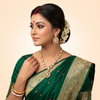 Premium Gold-Plated Kundan Necklace & Matching Drop Earrings set