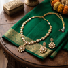 Premium Gold-Plated Kundan Necklace & Matching Drop Earrings set
