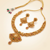 Royal Heritage Gold-Tone Necklace Set with Matching Drop Earrings