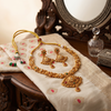 Royal Heritage Gold-Tone Necklace Set with Matching Drop Earrings