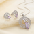 Premium Lavender Crystal Pendant & Earrings Set – Exquisite Silver-Toned Statement Jewellery