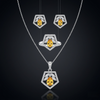 Radiant Pentagonal Yellow Stone Jewellery Set