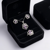 Lavender Crystal Geometric Jewellery Set – Ring, Pendant & Stud Earrings