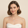 Luxurious White Butterfly Pendant Chain & Stud Earrings Set – Gold-Toned Zircon Accent Jewellery Set for Women