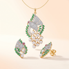 Elegant Peacock-Inspired Pendant & Earrings