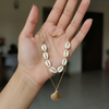 Double Layer Gold Chain Necklace with Shell