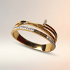 Stylish Crystal Nail-Inspired Gold-Tone Bangle – Elegant Designer Statement Jewellery for Women