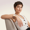 Elegant Gold-Tone Dual Shade Statement Cuff Bracelet for Women | Ivory & Bronze Textured Enamel Bangle