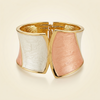 Luxurious Gold-Tone Pink Resin Statement Bracelet for Women | Contemporary Gloss Finish Cuff Bangle