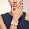 Luxurious Gold-Tone Pink Resin Statement Bracelet for Women | Contemporary Gloss Finish Cuff Bangle
