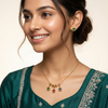 Luxury Anti-Tarnish Multicolor Floral Charm Necklace & Stud Earrings Set | Gold-Plated Everyday Jewelry