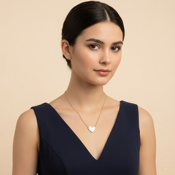 Elegant Gold-Tone Heart Pendant Necklace for Women