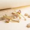 Aurora Pearl &amp; Uncut Stone Gold-Tone Statement Earrings