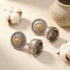 Dual-Tone Floral Heritage Oxidised Jhumka Earrings