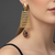 Radiant Gold-Tone Geometric Drop Earrings with Smoky Teardrop Crystal Accent