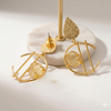 Aurora Geometric Natural Stone Statement Drop Earrings