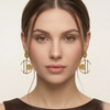 Aurora Geometric Natural Stone Statement Drop Earrings