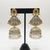 Antique Dual-Tone Pearl Jhumka Earrings with Turquoise Stone | Oxidised Ethnic Statement Earrings for Women
