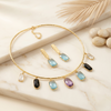 Aurora Multicolor Gemstone Statement Necklace &amp; Earrings Set