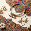 Heritage Fusion Statement Necklace & Drop Earrings Set – Oxidized Dual-Tone Tribal Elegance