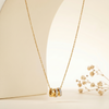 Classic Crystal Barrel Pendant Necklace – Gold-Tone Minimalist Statement Chain for Women