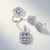 Lavender Radiance Cushion-Cut Pendant, Stud Earrings & Adjustable Ring Set