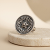 Handcrafted Bohemian Adjustable Oxidised Silver Ring for Women