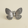 Vintage Butterfly Statement Finger Ring | Oxidized Silver Finish | Adjustable Fashion Ring for Women