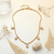Elegant Gold-Tone Crystal Drop Necklace for Women | Minimal Teardrop Charm Statement Jewellery