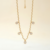 Elegant Gold-Tone Crystal Drop Necklace for Women | Minimal Teardrop Charm Statement Jewellery