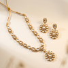 Premium Gold-Plated Kundan Necklace & Matching Drop Earrings set